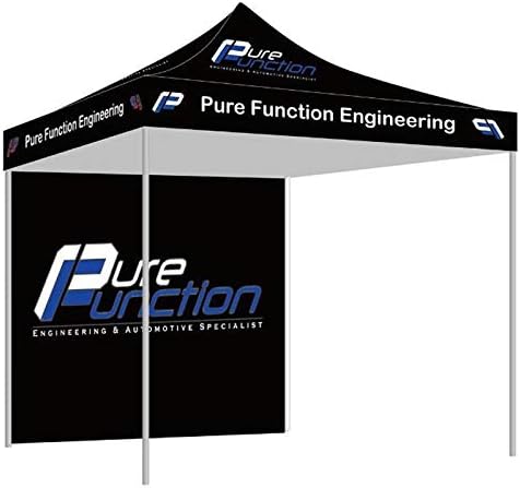 10FT x 10FT Custom Pop Up Tent With One Full Wall