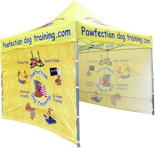 10FT x 10FT Custom Pop Up Tent With Three Full Walls